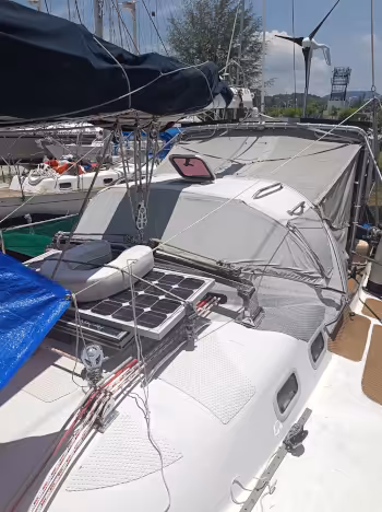 solar panels on cabin top